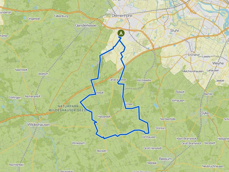RTF Delmenhorst 2025 - 52 km (nicht final) | Rennrad-Tour | Komoot